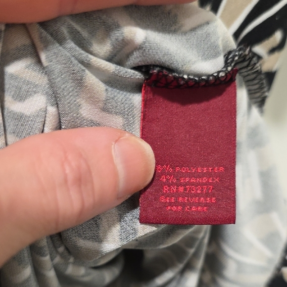 212 Collection Geometric Print, Buckle Wrap Blouse - Picture 9 of 12